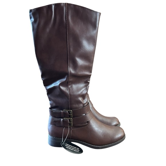 Style & Co Maliaa Brown Buckled Riding Boot Size 6 - Picture 1 of 10